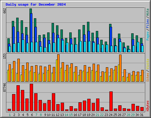 Daily usage for December 2024