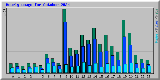 Hourly usage for October 2024